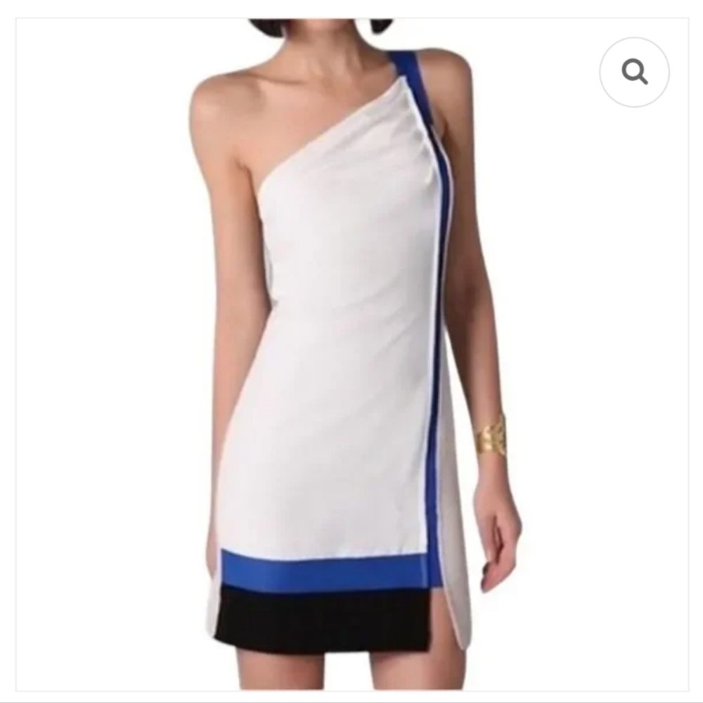 Sachin & Babi One-Shoulder Mini dress White Cream And Blue